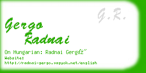 gergo radnai business card